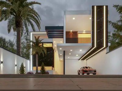 Exterior house 3D model Free 3D model