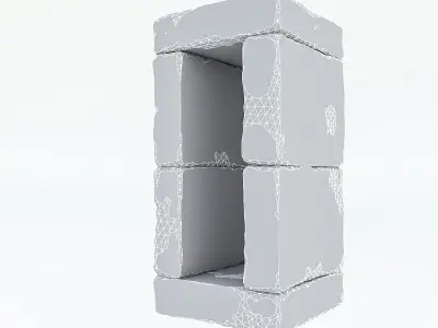 Old Stone Window 02 Low-poly 3D model