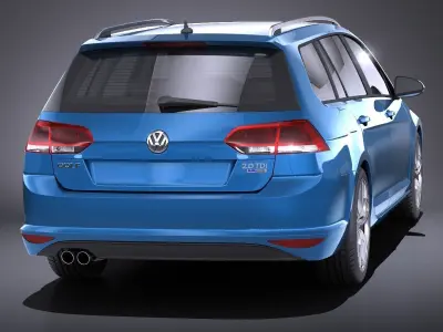 Volkswagen Golf Variant 2014 VRAY 3D model