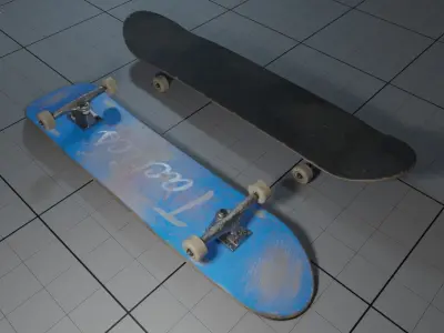 Skateboard two skateboards Low-poly 3D model