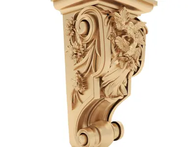 Corbel 2 ornate gold 3D model