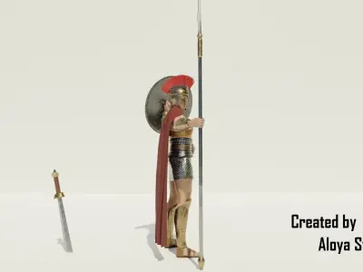 Spartan Warrior - 3D Game ready character Low-poly 3D model