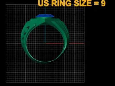 Luxury Emerald Men Signet Ring 3D PrintableModel 3D print model