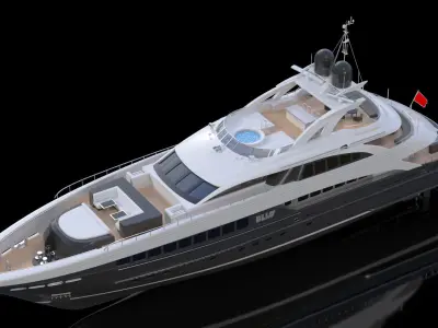 Bliss Motor Mega Yacht for Travel 3D model