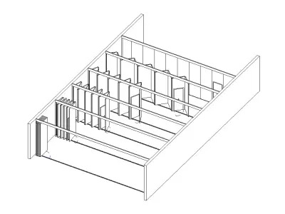 Revit Family mobile wall with doors movable fullly parametric  Low-poly 3D model