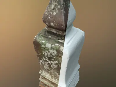 Scanned Small Monument Low-poly 3D model