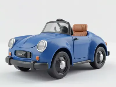 Toy Car for kids 3d model  Low-poly 3D model