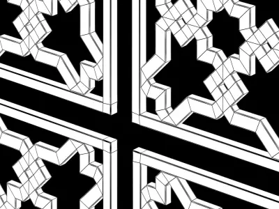 Arabic Islamic pattern decorative gold plaster Free 3D model