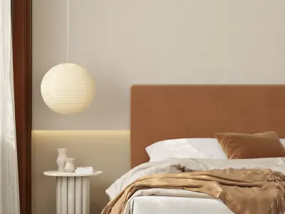 Comfortable bedroom interior scene 3D model 3D model