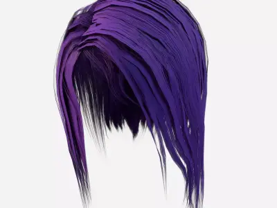 Elf Hair SEt Low-poly 3D model