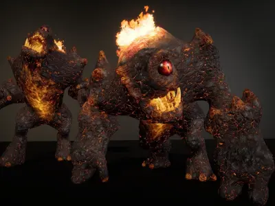 Hell Cyclop Low-poly game engine ready 3D model Low-poly 3D model