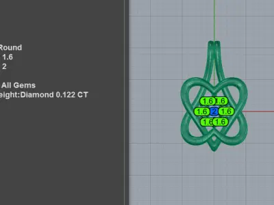 Stunning Diamond Flower Pendant 3D print model