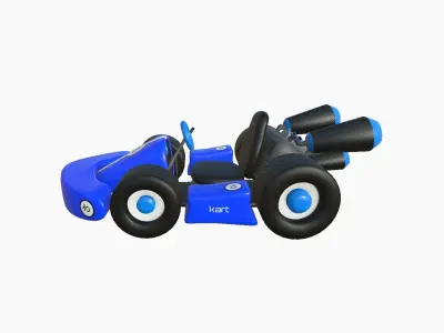 Cartoon Kart C02 Blue - Vehicle Racing Design Low-poly 3D model