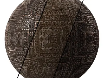 Metal Materials 10- Ornament Metal panels Pbr 4k Seamless Low-poly 3D model
