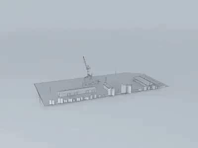 Warehouses industrial building Free 3D model