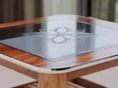 Beautifull Glass Design Big Table Low-poly 3D model