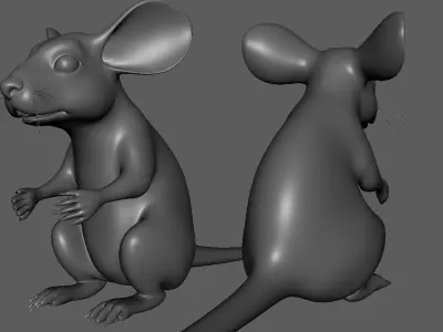 Mouse BaseMesh  Low-poly 3D model