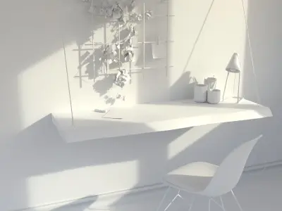 3D Scene - Interior set - Modern workplace 3D model