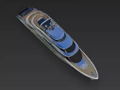 Platinum Horizon Superyacht 3D Model Low-poly 3D model