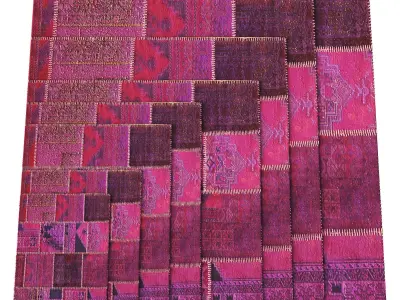 Turkish Patchwork Rugs Low-poly 3D model