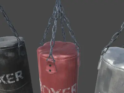  Punching bags - Animated Low-poly 3D model