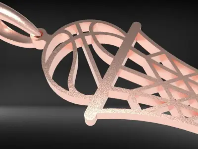 Basketball Net Necklace Pendant Charm Sport Jewelry 3D print model