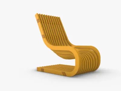 Sliced Modern Chair 3D model