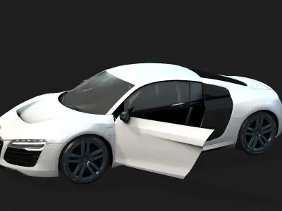 Racing car 3d model and car audi rs8 etron Low-poly 3D model