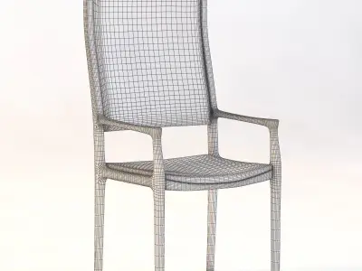 1960 High Back Armchair 3D model
