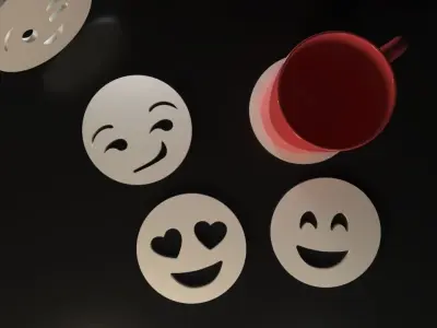 Emojis Coasters 3D print model