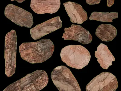 Mulch of pine bark 3D model