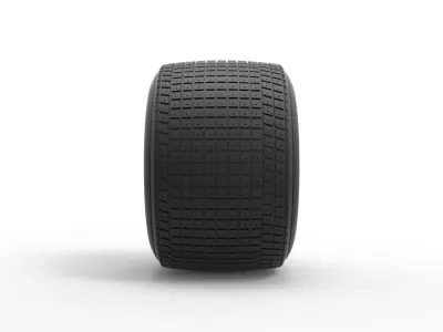 Dirt Sprint racing tire 10 Scale 1 to 25 3D print model