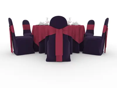 Banquet Table and Chair 71 3D model