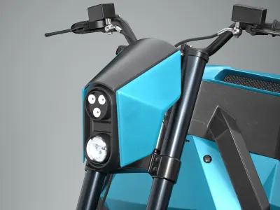 RMK E2 electric motorcycle Aquamarine 3D model