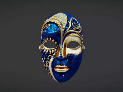 3D Venetian Luxury Mask Model Low-poly 3D model
