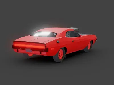 Dodge challenger Lowpoly Low-poly 3D model