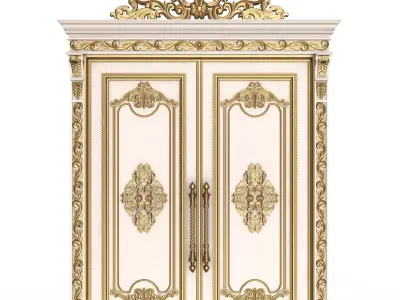 Carved Door Classic 01401 White Low-poly 3D model