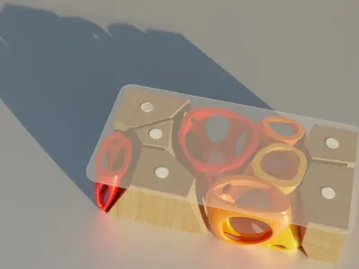 SciFi Cells Coffee Table Low-poly 3D model