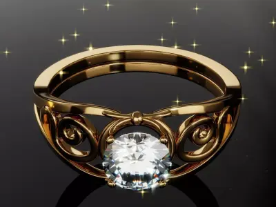 Aurora Gold Ring  3D print model