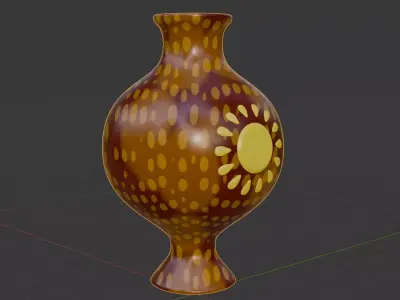 a jar whit a very beautiful design Free low-poly 3D model