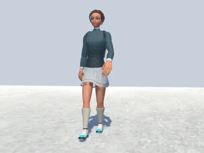 Cyclist female avatar 1 Low-poly 3D model