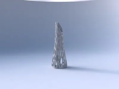Vase top bent hexagon with smooth organic lattice 3D print model