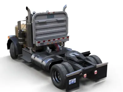Peterbilt 379 singleaxle truck Low-poly 3D model