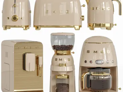 Modern kitchen and decorations and small appliances 3D Model Collection