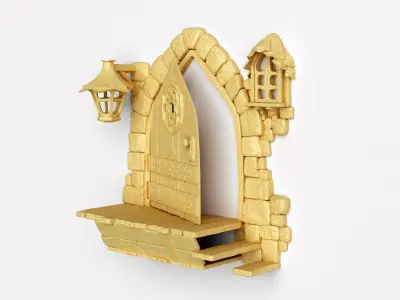 MEDIEVAL DOOR - LIGHT 3D print model