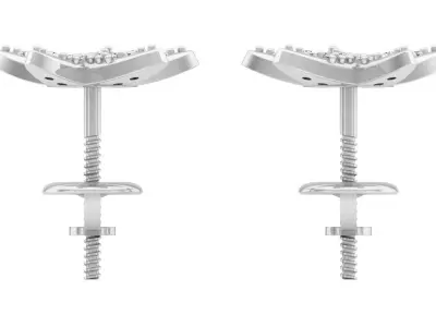 AV 308 White Diamond Ladies Star Shape Fashion Stud Earrings 3D print model