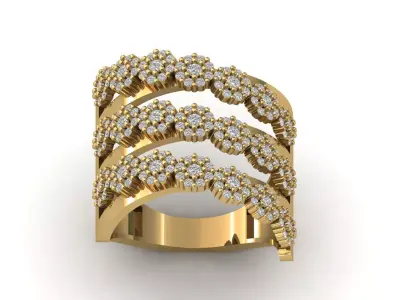 STL 3DM Print Ready Women Diamond Ring Lightweight Printable  3D print model 162