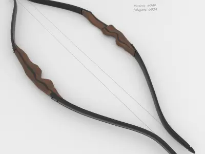 Recurve bow Low-poly 3D model