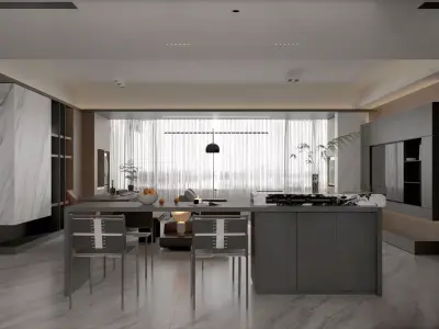 Interior Living Room Scene 3D model