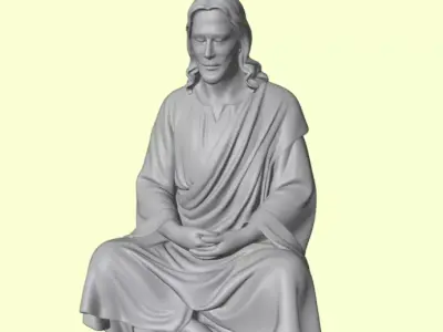 Jesus Christ Meditative Pose Figurine 3D print model